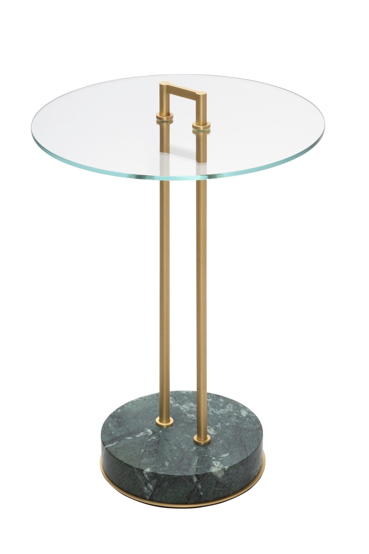 Urbino Marble Occasional Table with Metal Structure and Glass Top