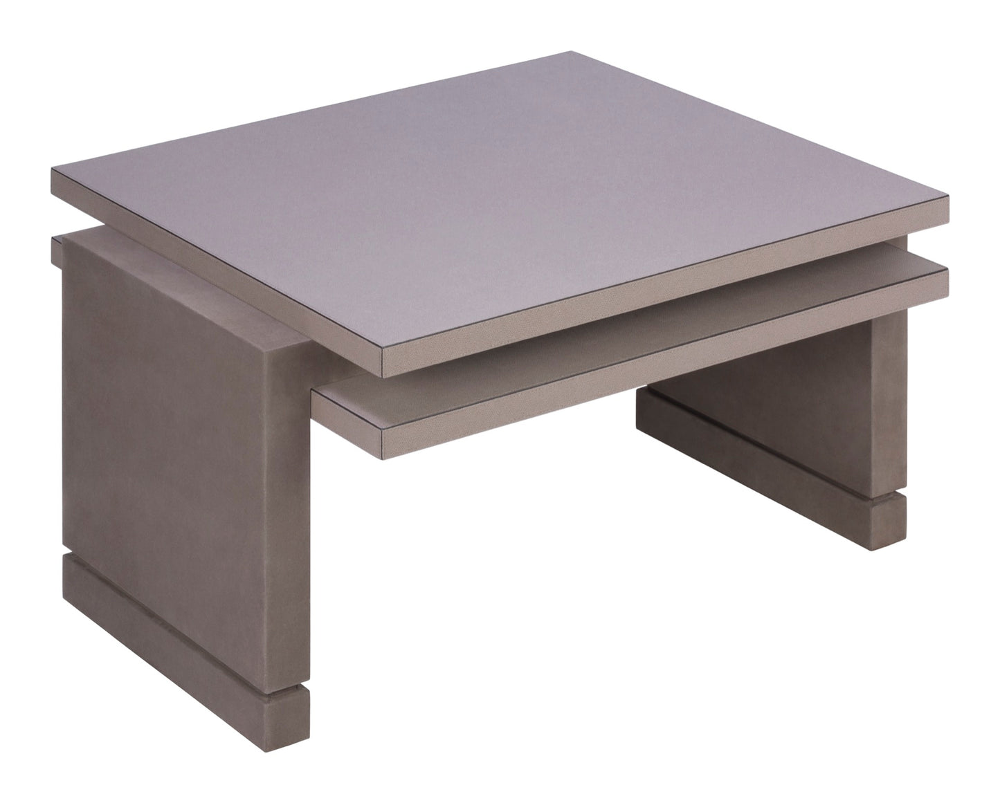 × Stephane Parmentier Stratos Leather-Covered Coffee Table With Suede Legs
