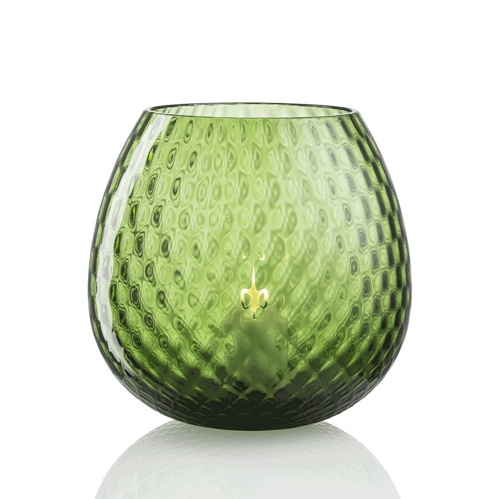 NasonMoretti Macramè candle holders – XL & XXL | Statement pieces handcrafted in Murano glass with refined "balloton" texture | Available in a bold color palette including amber, grey, brown, ruby red, soraya green, and violet | These oversized candle holders bring a sculptural elegance and vibrant glow to any space | Design by NasonMoretti | Home decor & candle holders | 2Jour Concierge, your luxury lifestyle shop