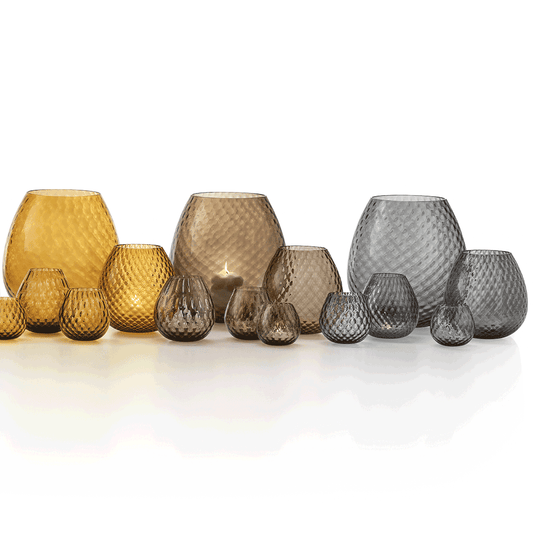 NasonMoretti Macramè candle holder – S | Handcrafted in Murano glass with a textured, faceted surface | A vibrant and decorative piece available in a wide range of colors | Perfect for adding a pop of color and warm glow to any setting | Design by NasonMoretti | Home decor & candle holders | 2Jour Concierge, your luxury lifestyle shop