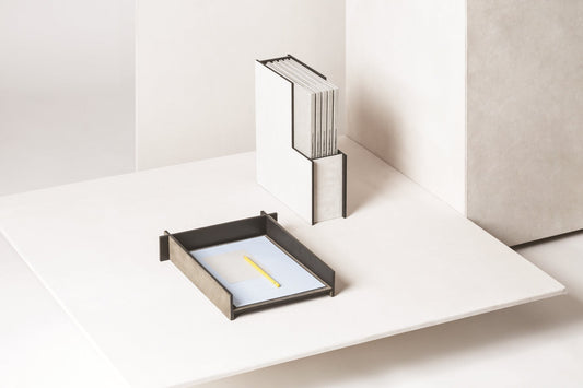 x Stéphane Parmentier Malaparte Suede & Metal File Holder