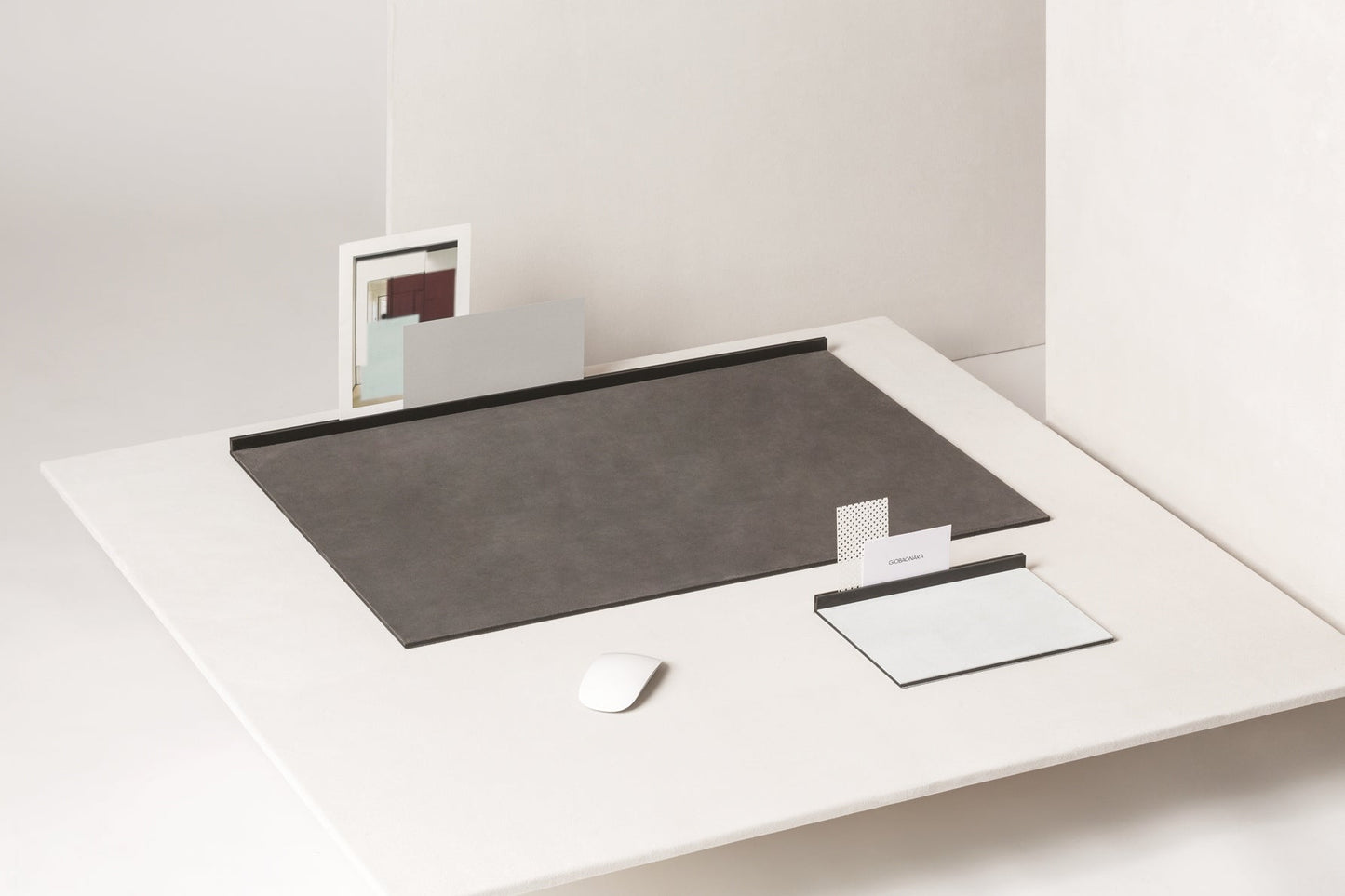x Stéphane Parmentier Malaparte Suede & Metal Desk Blotter Card Holder