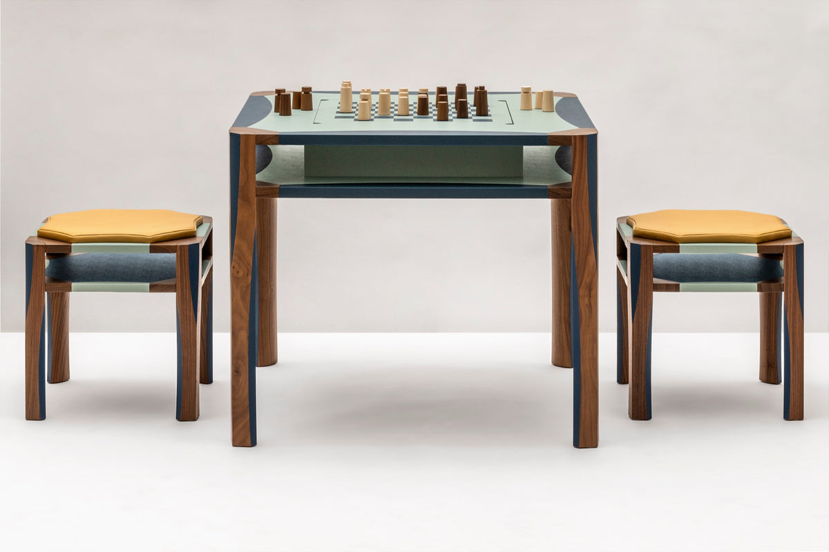 x Martino Gamper Margo Wood & Leather Stool