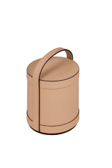 Bucket Leather-Covered Wood Doorstop With Handle