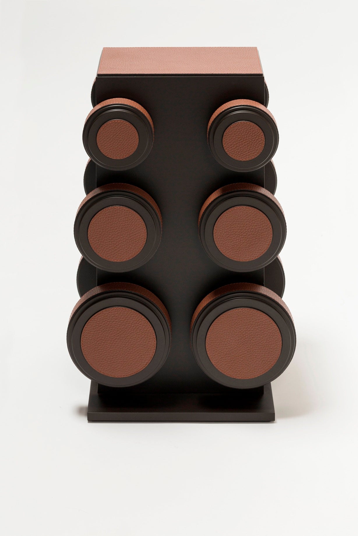 Magnus Gym Weights Set by Giobagnara | Metal structure available in chrome, bronze, or brass metal finish, provided with leather inserts and walnut wood grip. | Fitness Equipment and Accessories | 2Jour Concierge, your luxury lifestyle shop