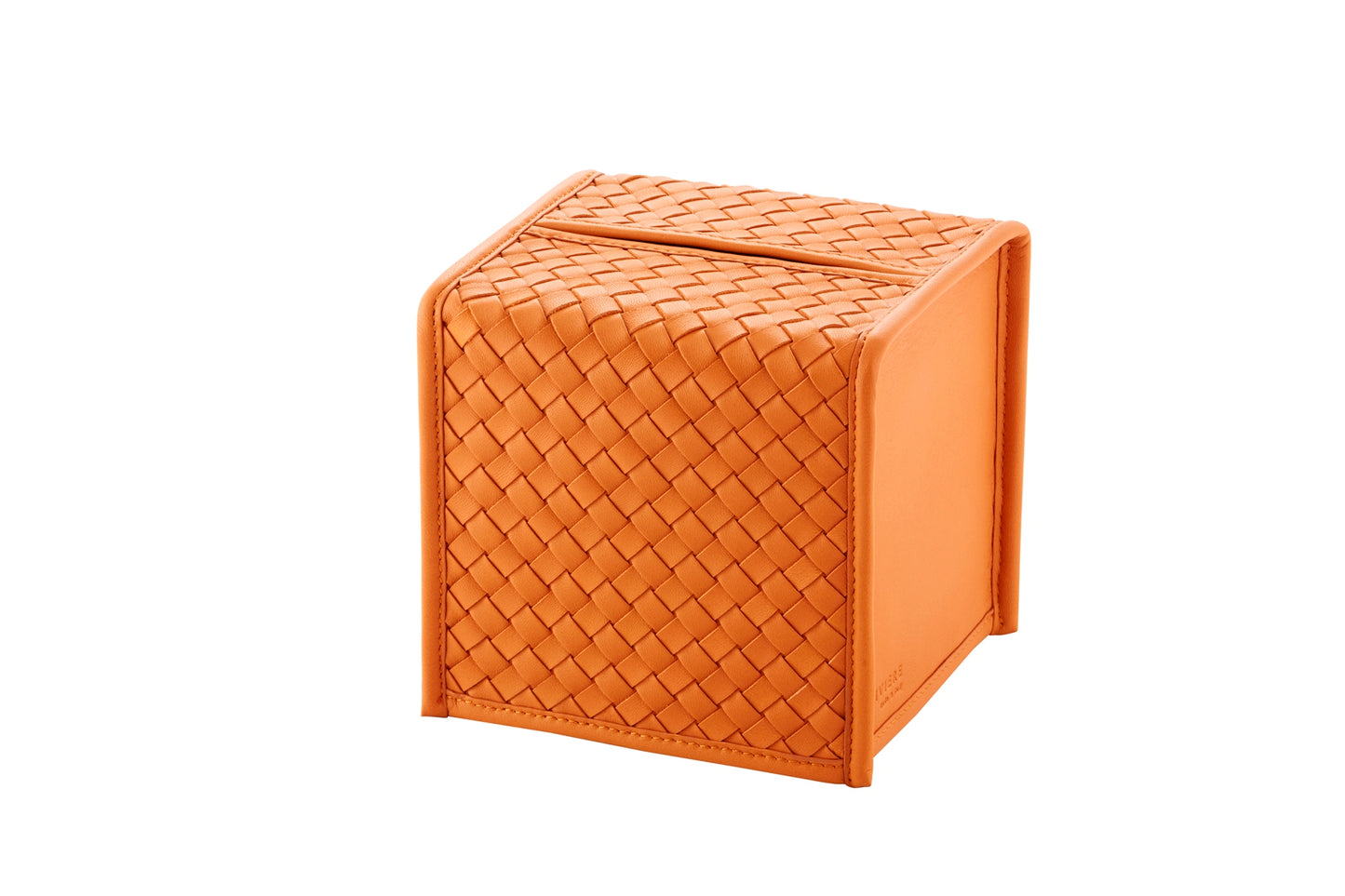 Elba Handwoven Leather Tissue Holder Square