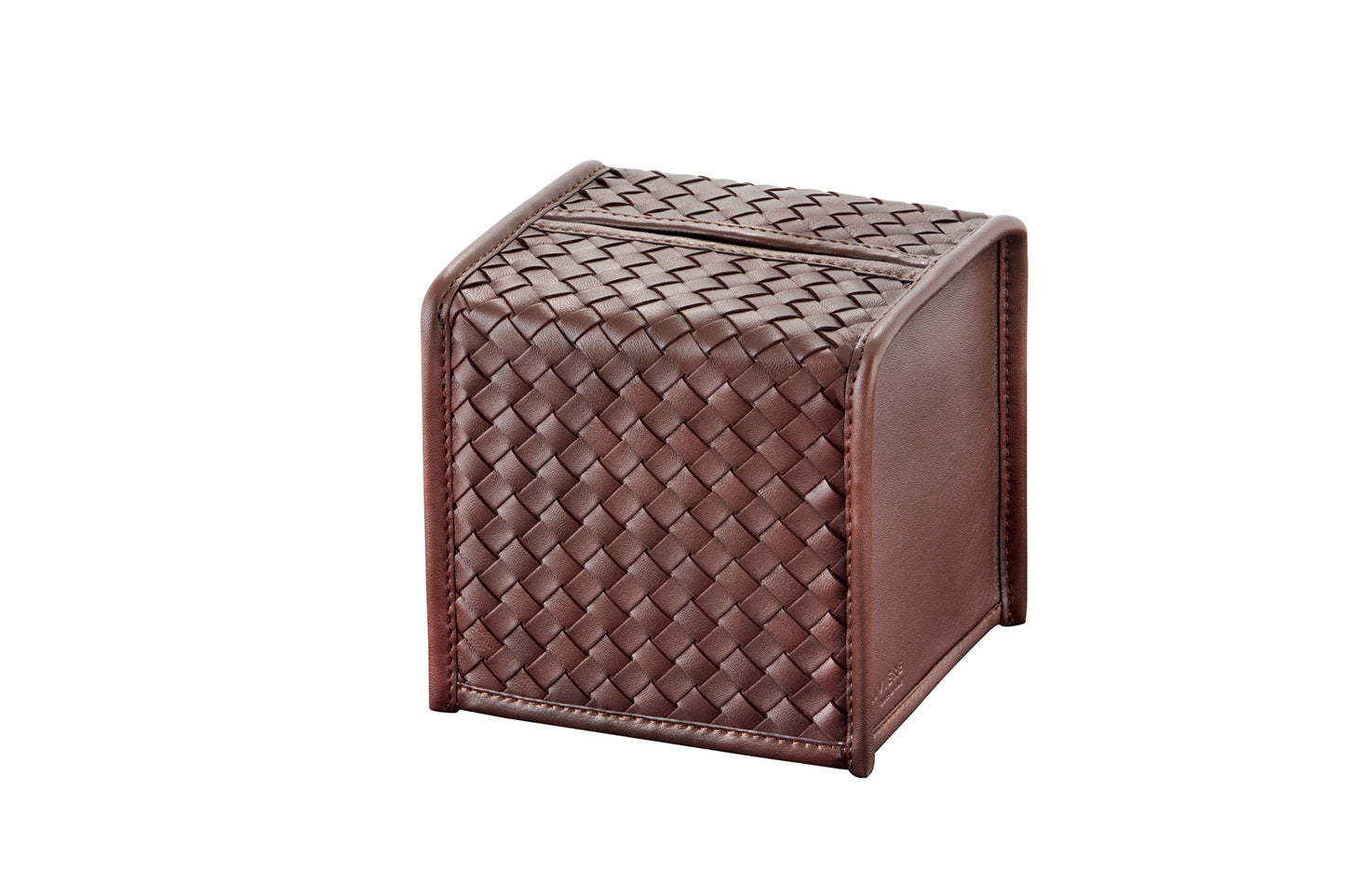 Elba Handwoven Leather Tissue Holder Square