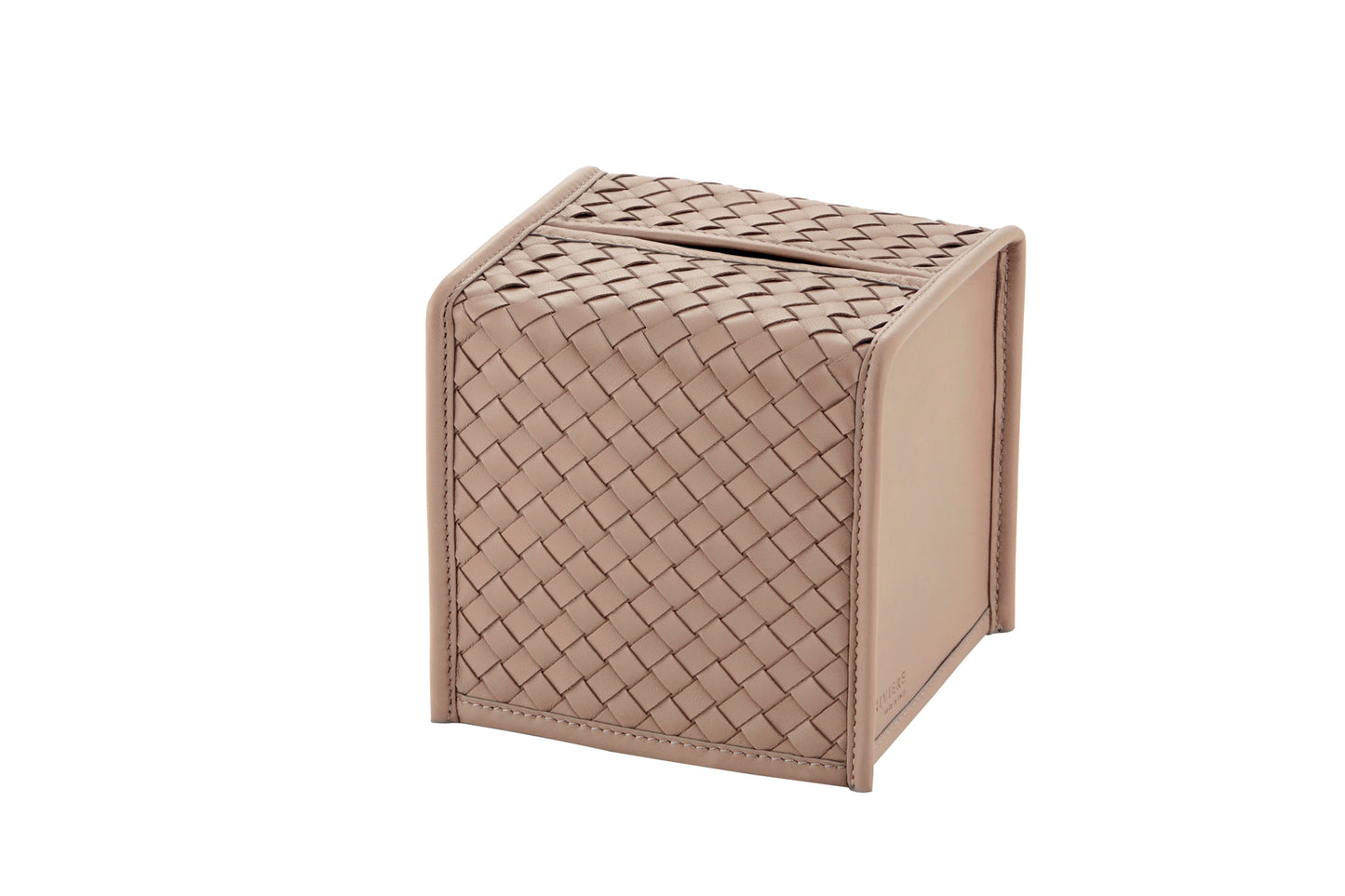 Elba Handwoven Leather Tissue Holder Square