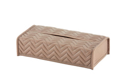 Elba Quilted Herringbone Leather Tissue Holder Rectangular
