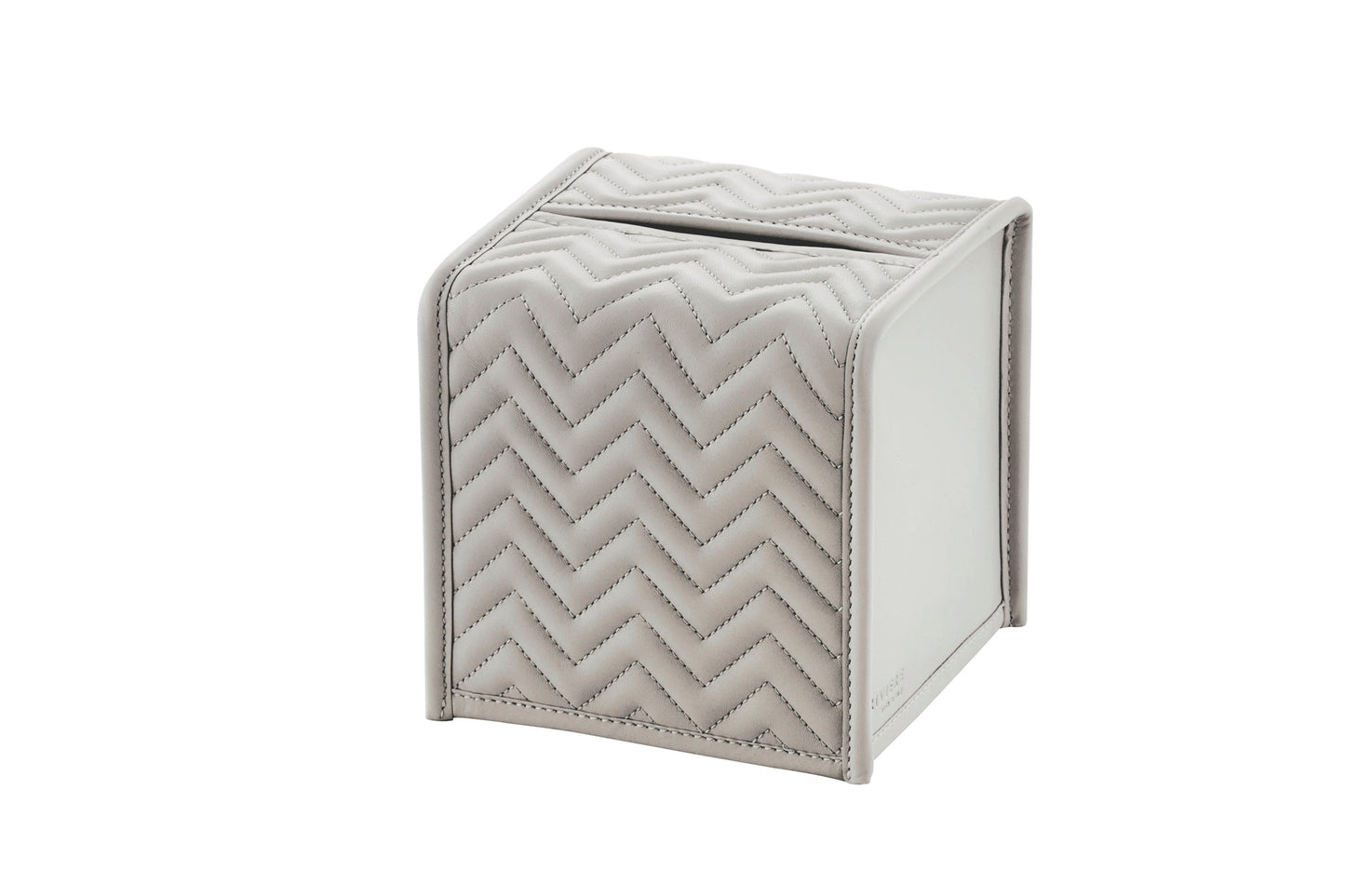 Riviere Elba Quilted Herringbone Leather Tissue Holder | Padded Leather Tissue Box Cover | Elegant Quilted Herringbone Design | Perfect for Yacht Decor | Explore a Range of Luxury Home Accessories at 2Jour Concierge, #1 luxury high-end gift & lifestyle shop