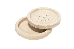 Courbet Travertine Marble Soap Bowl