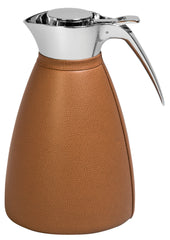 Vincennes Leather-Covered Insulated Stainless Steel Carafe with Chrome Finish 1.5 lt