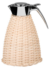 Vincennes Rattan-Covered Insulated Stainless Steel Carafe with Chrome Finish 1.5 lt