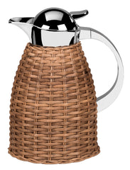 Chantilly Rattan-Covered Insulated Stainless Steel Carafe with Chrome Finish 1.5 lt