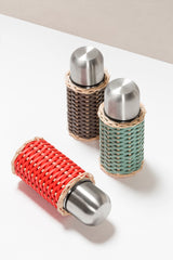 Montaigne Leather & Rattan Thermos