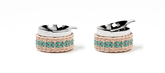 Pigment France Toledo Leather & Rattan Ashtray | Luxury Home Accessories, Elegant Smoking Accessories & Gift Items | 2Jour Concierge, #1 luxury high-end gift & lifestyle shop