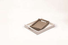 Beaubourg Leather-Covered Wood Tray Rectangular Small