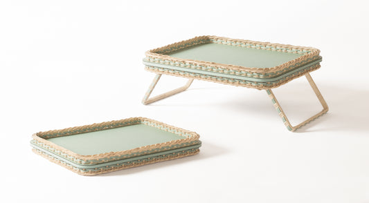 Pigment France Reims Leather & Rattan Bed Tray | Luxury Bedroom Accessories, Elegant Breakfast Trays & Gift Items | 2Jour Concierge, #1 luxury high-end gift & lifestyle shop