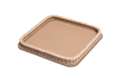 Orsay Leather & Rattan Tray Square Small