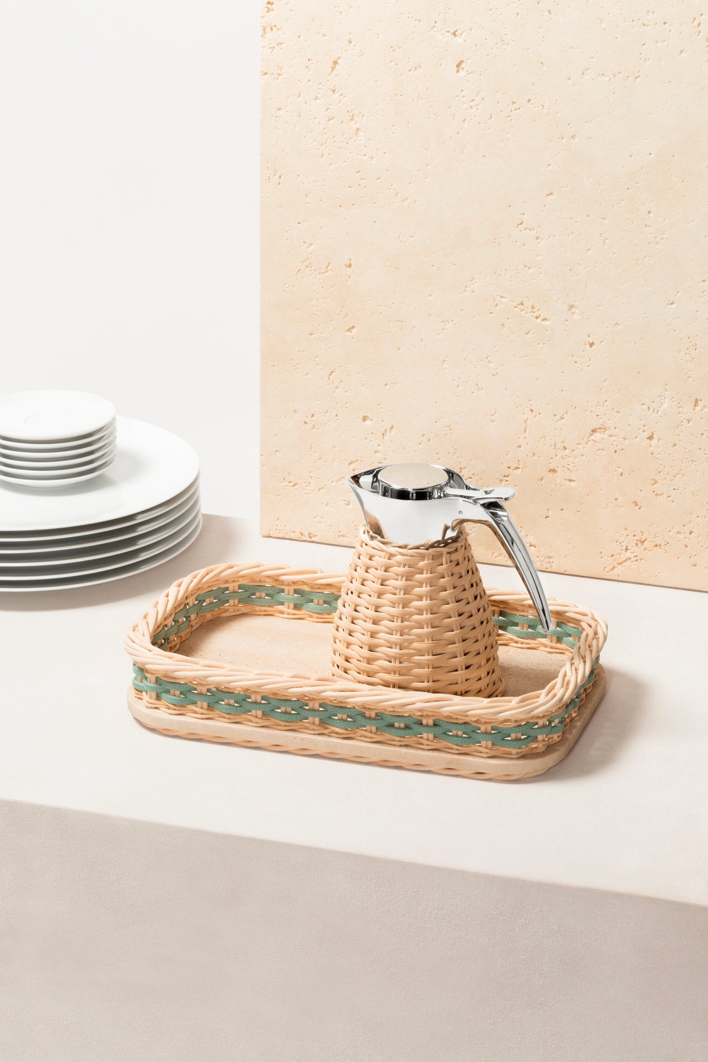 Pigment France Orsay Rectangular Travertine Tray | Luxury Home Accessories, Elegant Serving Trays & Gift Items | 2Jour Concierge, #1 luxury high-end gift & lifestyle shop