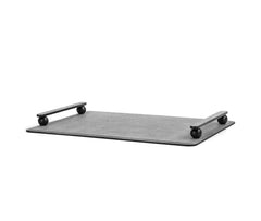 Pamphili Leather-Covered Tray with Metal Handles Large