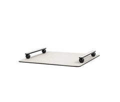 Pamphili Leather-Covered Tray with Metal Handles Square