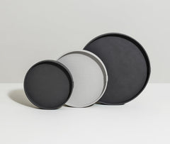 Gea Leather-Covered Wood Tray Round