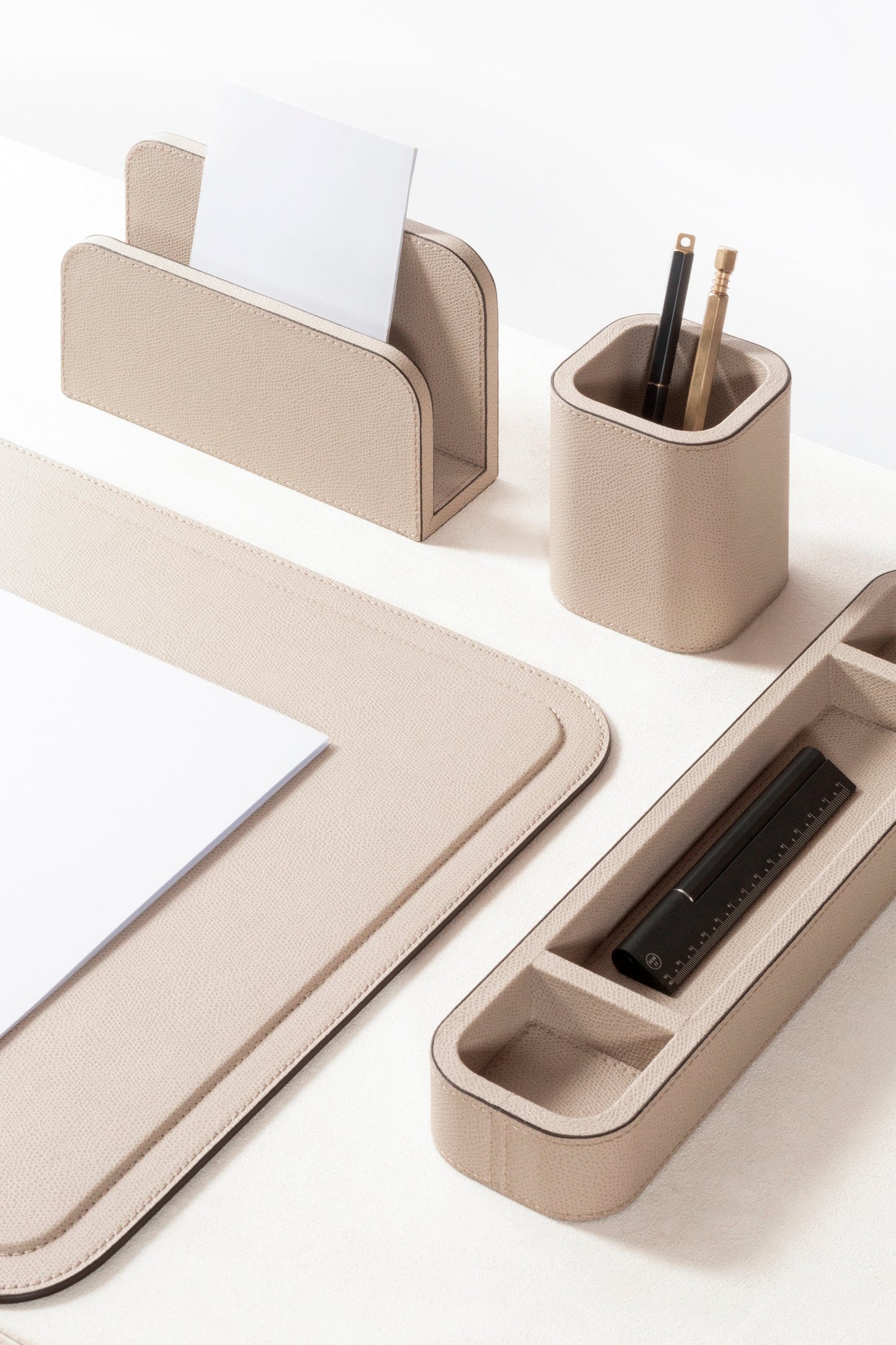 Polo Leather-Covered Wood Desk Blotter Large