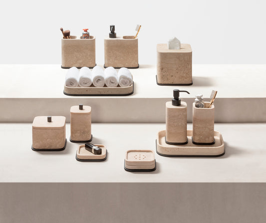 Polo Marble Soap Dispenser And Toothbrush Holder