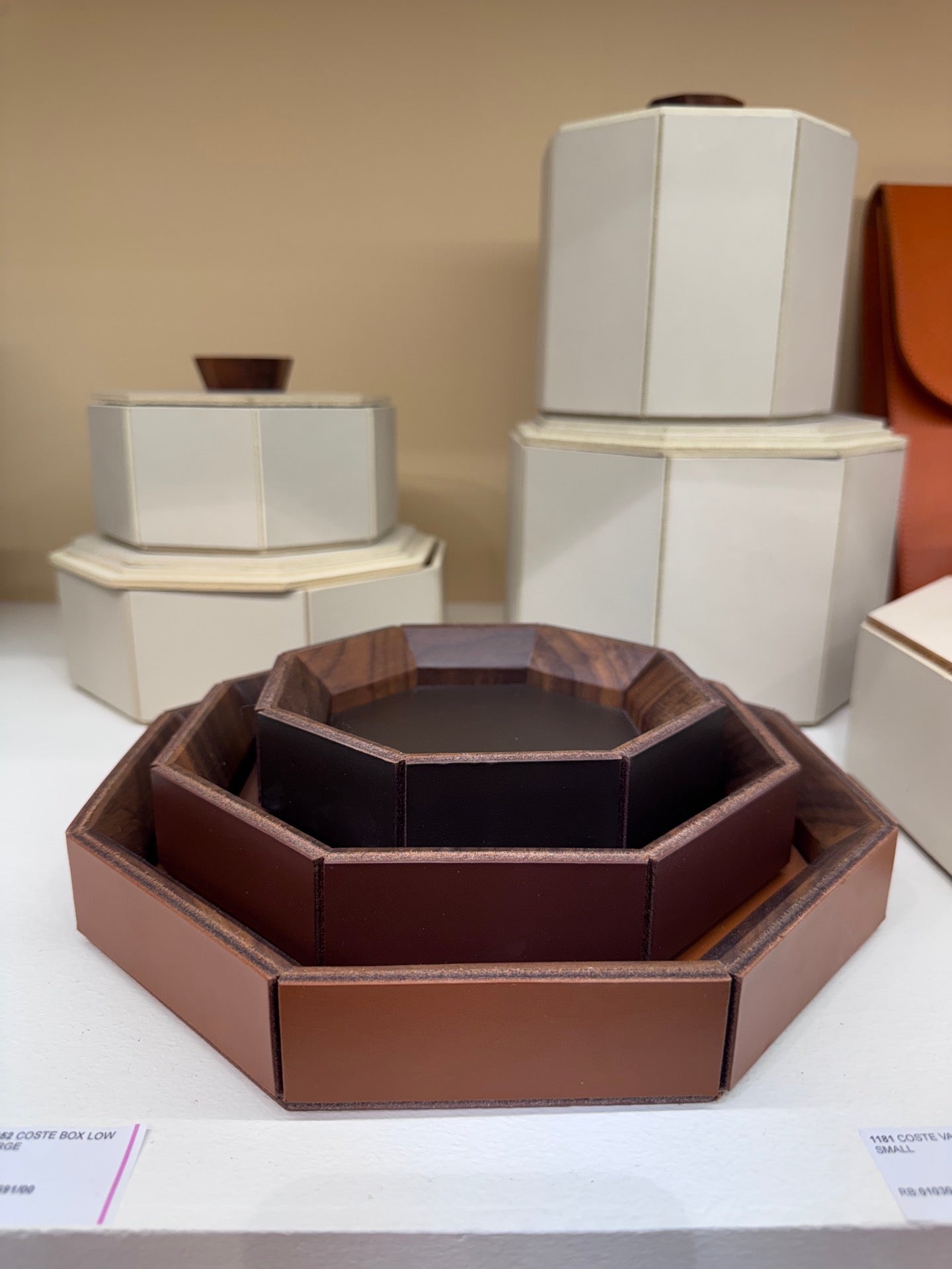 Coste Saddle Leather and Solid Walnut Valet Tray