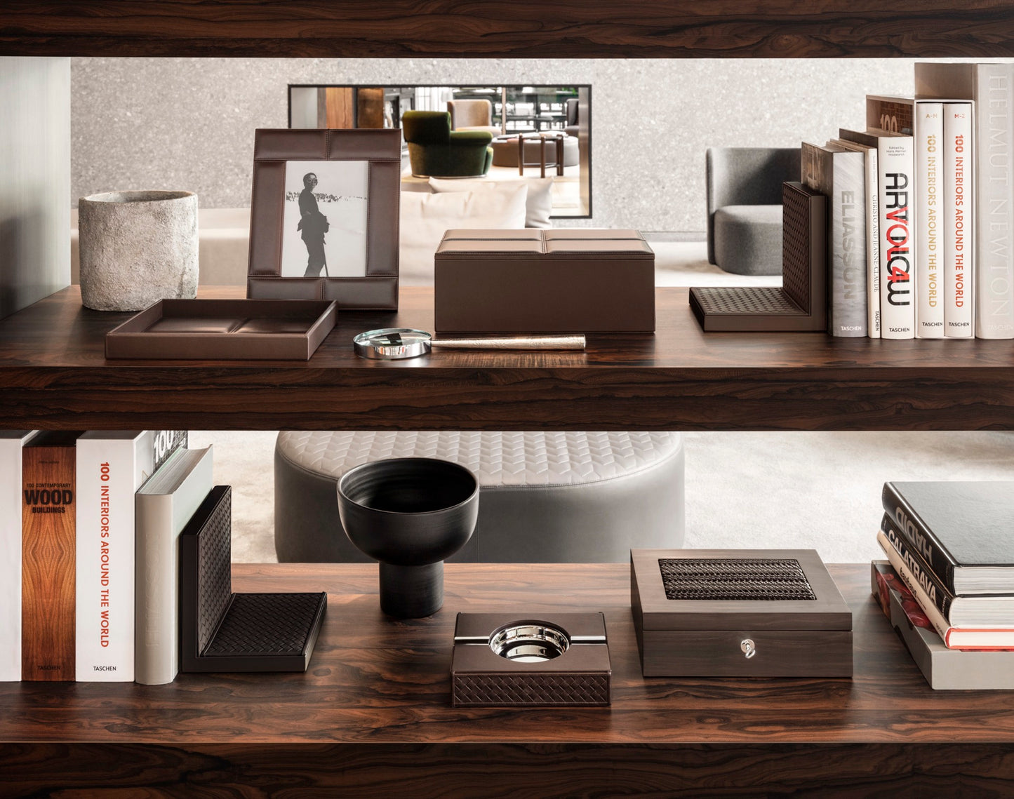 Rieti Macassar Ebony Cigar Humidor with Hand-Braided Leather Inlay