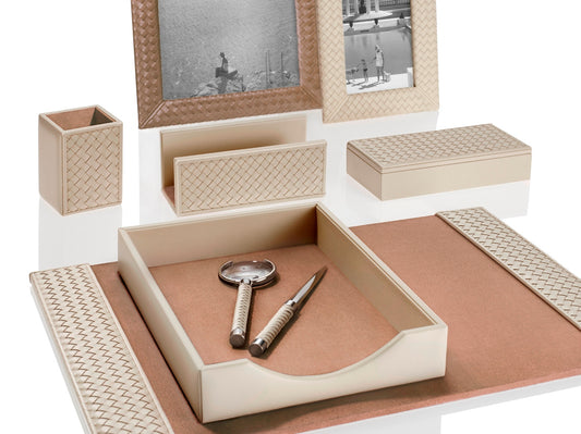Riviere Celio Leather Paper Tray | Handcrafted Leather Design | Keep Your Documents Organized in Style | Elevate Your Workspace with Luxury Accessories from Riviere | Available at 2Jour Concierge, #1 luxury high-end gift & lifestyle shop