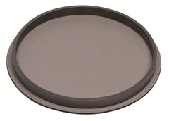 Regis Leather-Covered Valet Tray Round w Metal Base