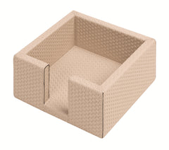 Baldo Leather-Covered Wood Block Notes Holder