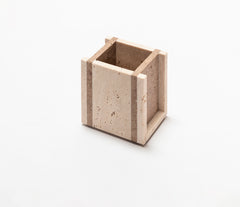 Carré Travertino Marble Pen Holder