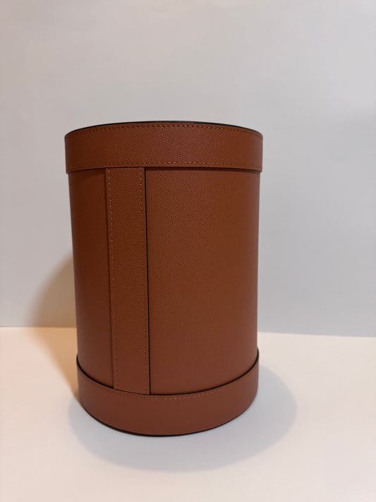 Otto Leather Wastepaper Bin With Waterproof Interior