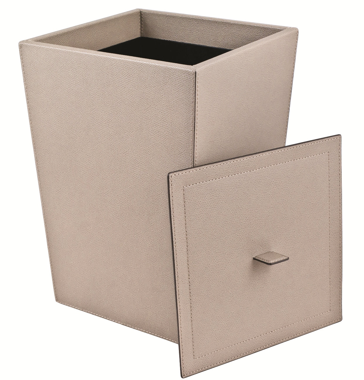 Giobagnara Jo Wastepaper Bin | Leather-covered wood structure | Explore Luxury Lifestyle Accessories at 2Jour Concierge, #1 luxury high-end gift & lifestyle shop