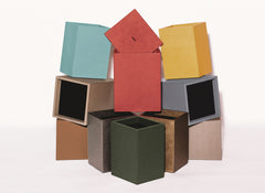 Walter Leather-Covered Wood Wastepaper Bin