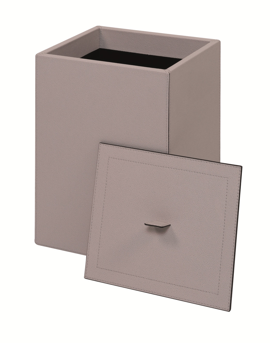 Giobagnara Walter Leather-Covered Wood Wastepaper Bin | Crafted from wood and covered in luxurious leather | Elegant design for any office or living space | Discover premium lifestyle pieces at 2Jour Concierge, #1 luxury high-end gift & lifestyle shop