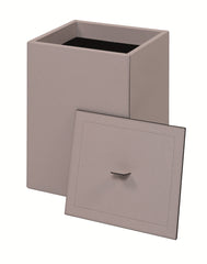 Walter Leather-Covered Wood Wastepaper Bin L