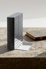 Leather-Covered Wood Bookend With Steel Base