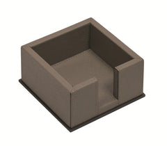 Firenze Leather-Covered Wood Block Notes Holder With Metal Base