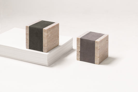 Giobagnara Carlo Marble & Leather Paperweight | Stylish Combination of Marble and Leather | Elegant Addition to Your Desk | Explore a Range of Luxury Desk Accessories at 2Jour Concierge, #1 luxury high-end gift & lifestyle shop
