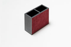 Curzio Leather-Covered Metal Pen Holder