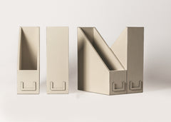 Leather-Covered Wood File Holder