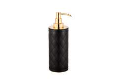 Alghero Quilted Diamonds Leather Tall Soap Dispenser with Metal Finish