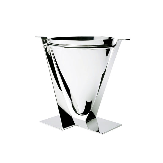 Evoluzione Metal Champagne Bucket by Zanetto | Smooth and shiny finish | Available in silver-plated or PLUS plated (no tarnish) | Home Decor and Serveware | 2Jour Concierge, your luxury lifestyle shop