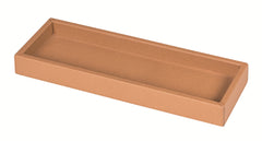 Soft Leather-Covered Wood Valet Tray Long Rectangular w Padded Surface