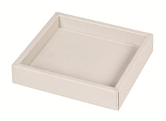 Soft Leather-Covered Wood Valet Tray Square w Padded Surface