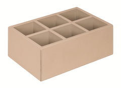 Party Leather-Covered Wood Cutlery Holder w 6 Compartments